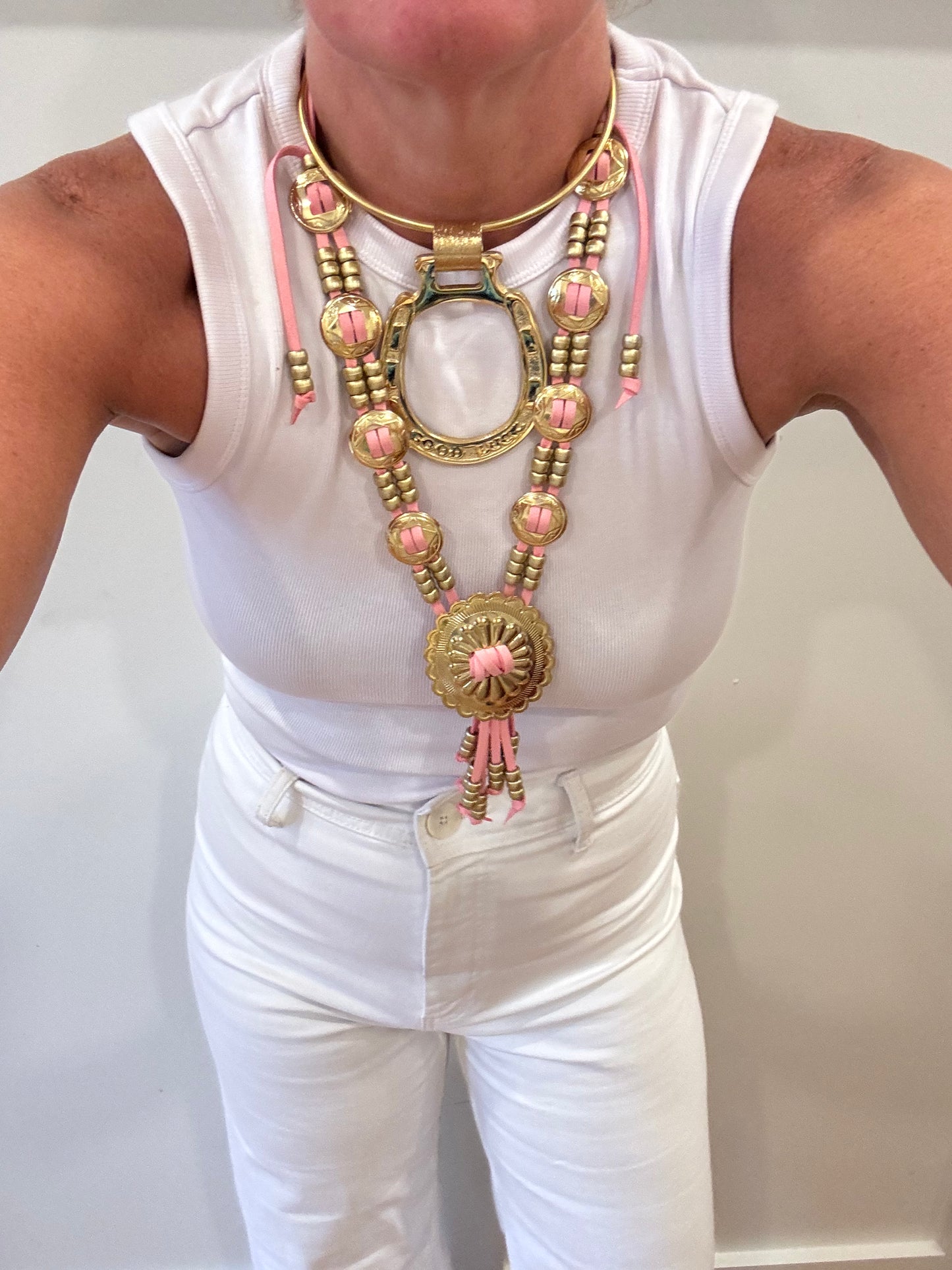 Pink concho necklace