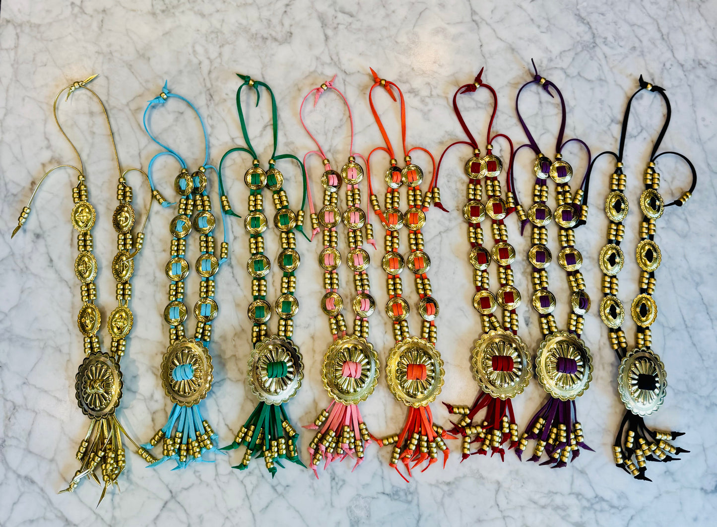 Turquoise concho necklace