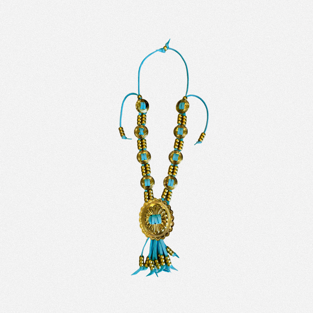 Turquoise concho necklace