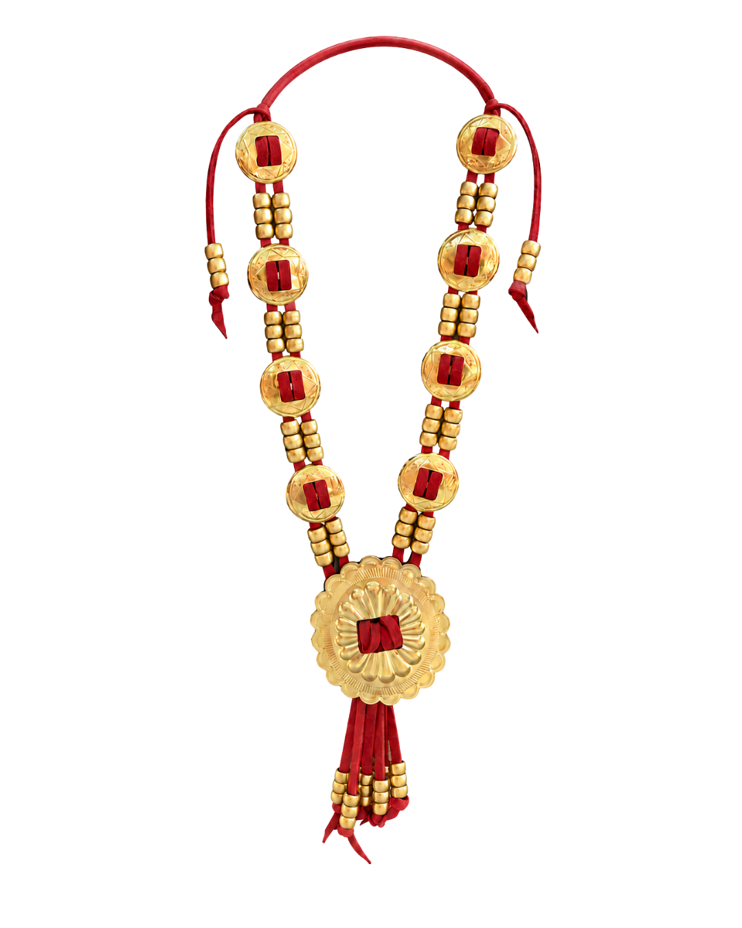 Red concho necklace