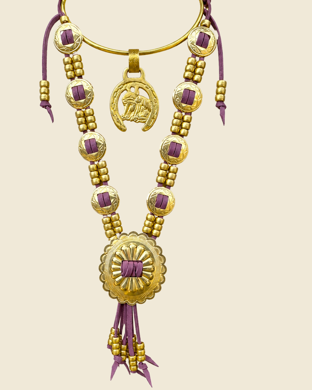 Purple Concho Necklace