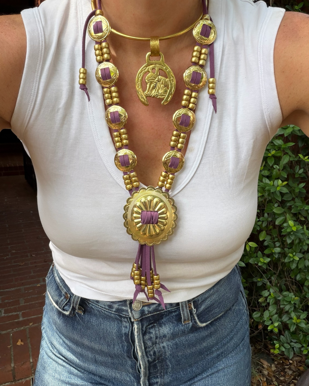 Purple Concho Necklace