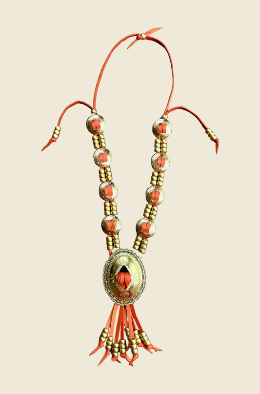 Orange concho necklace