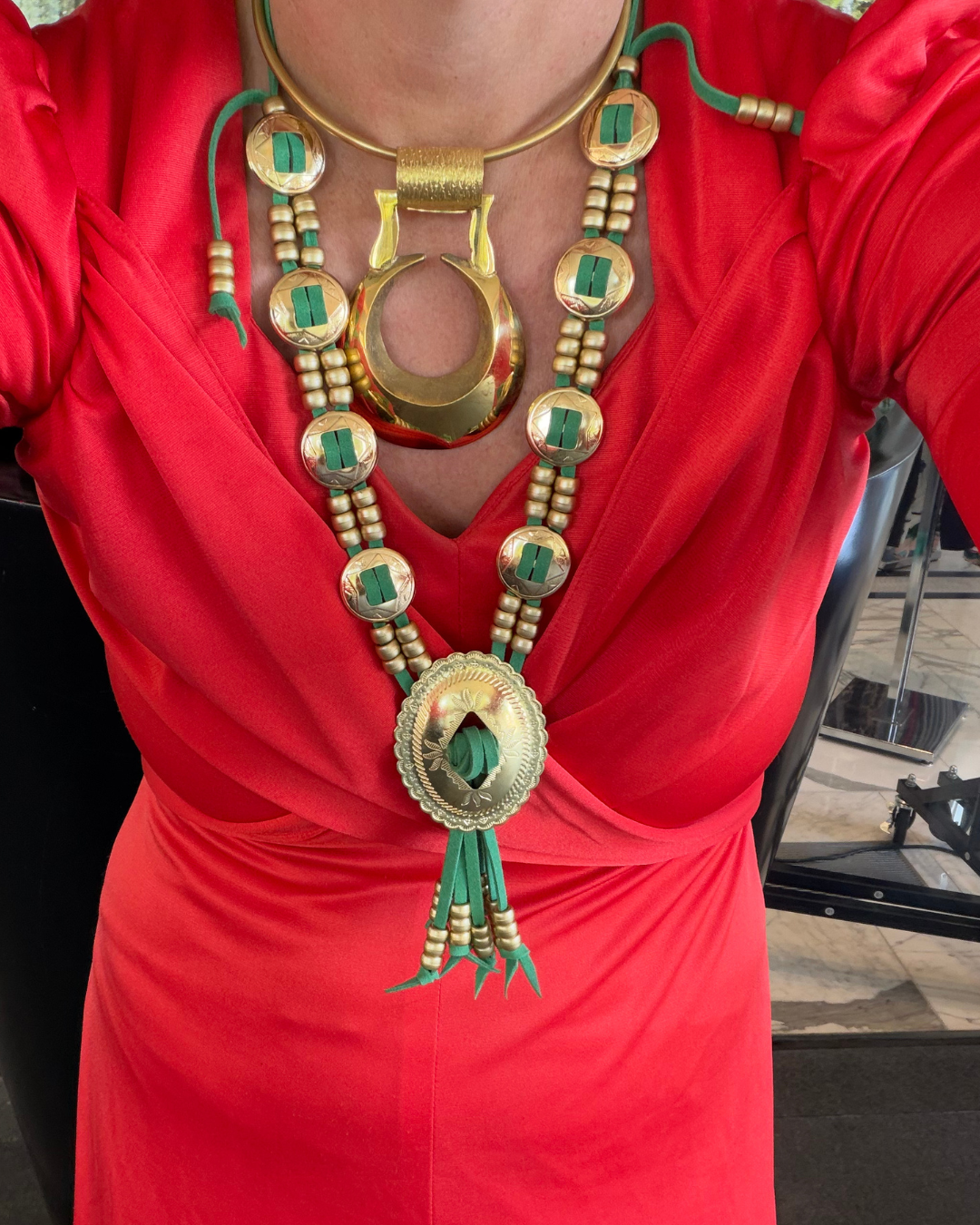 Green Concho Necklace