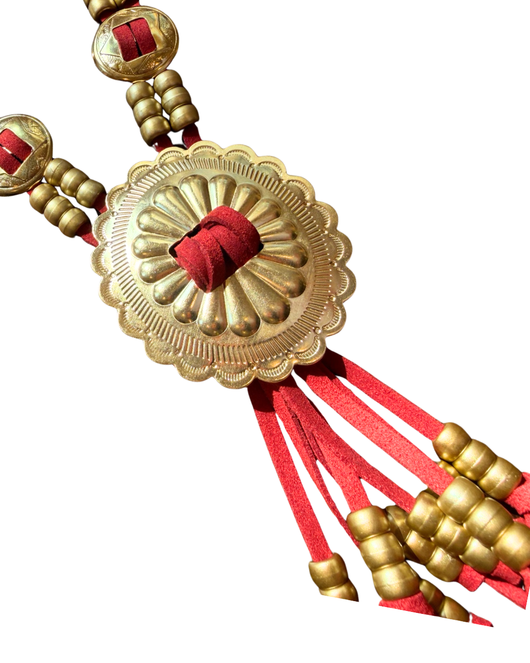 Red concho necklace