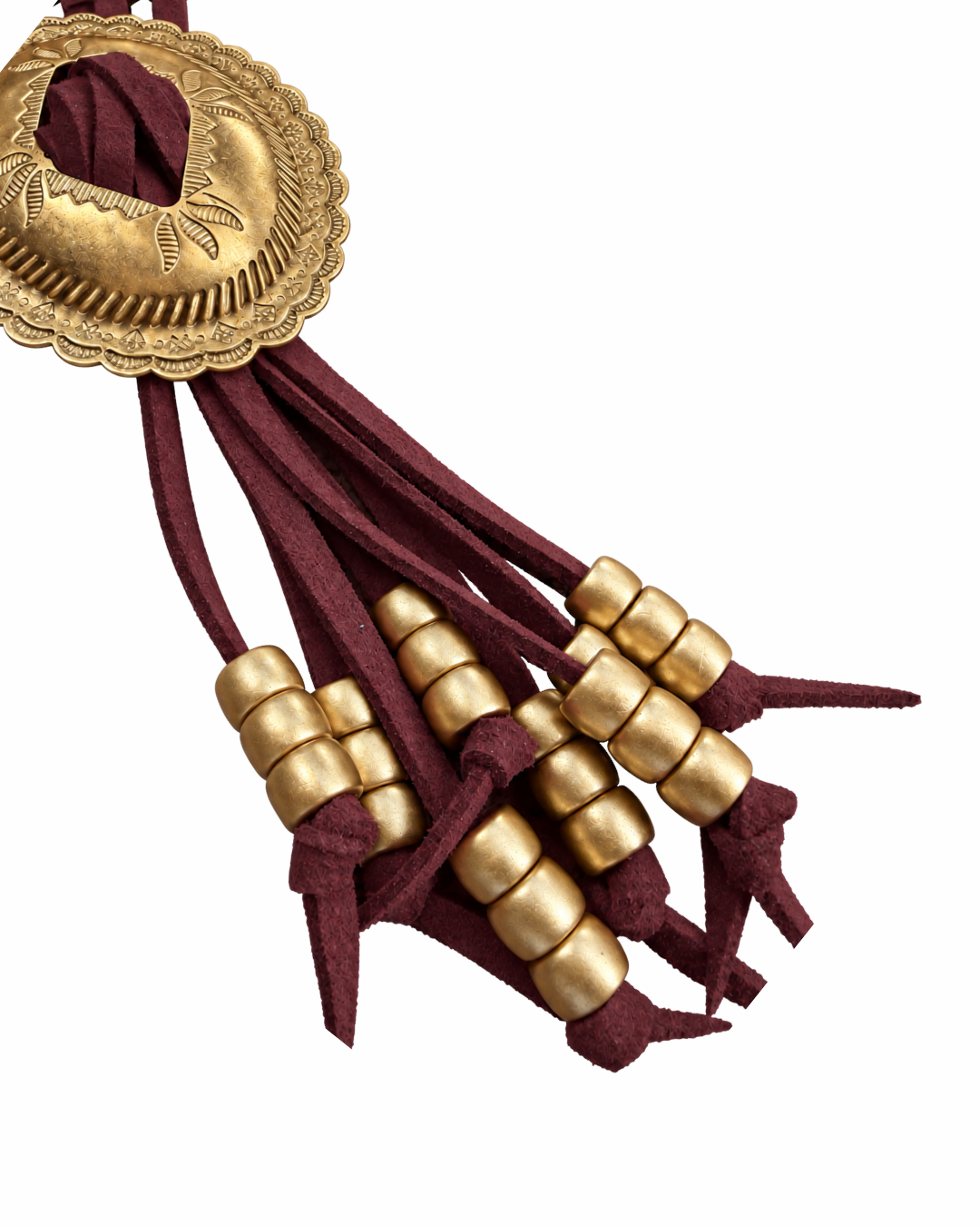 Maroon Concho Necklace