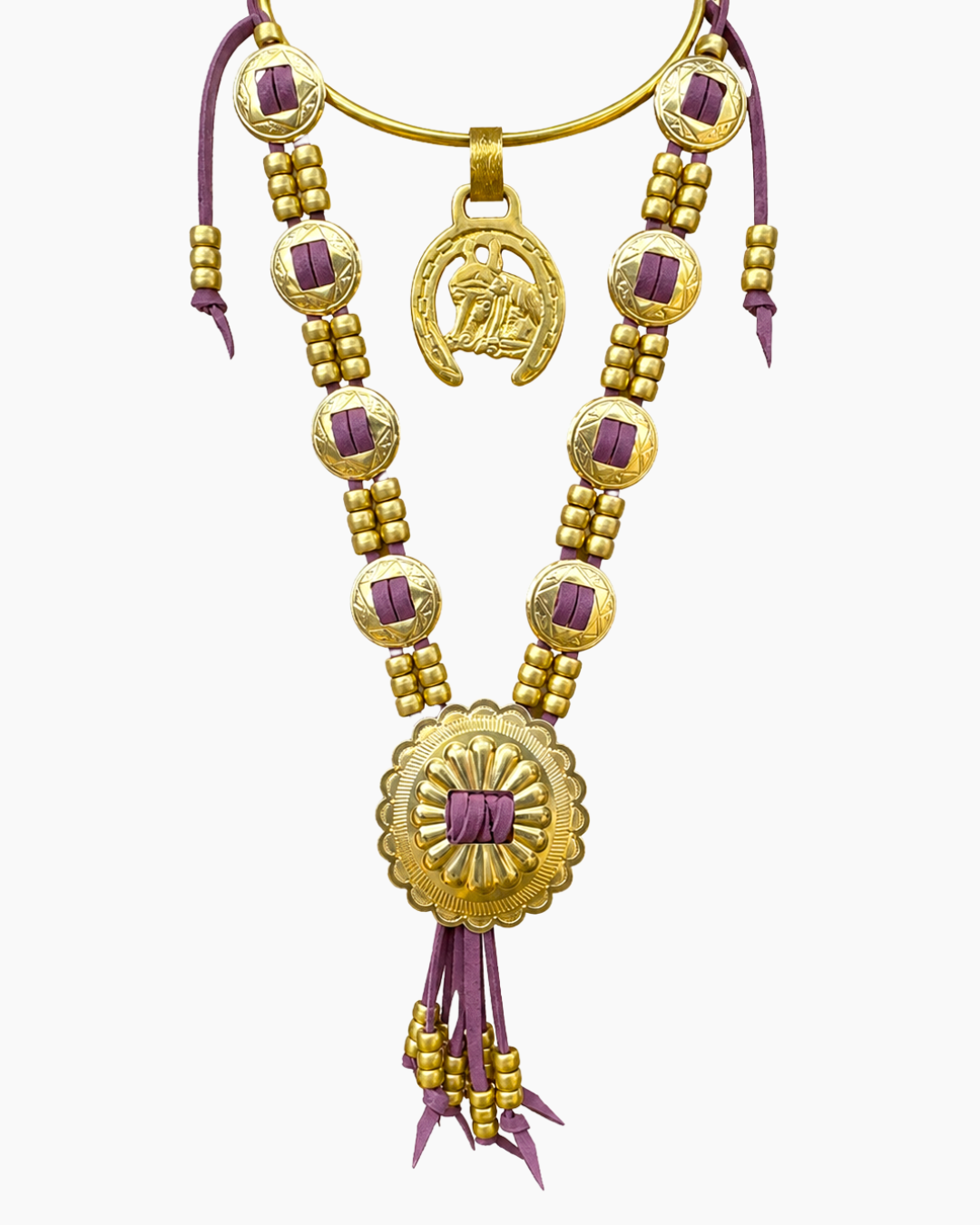 Purple Concho Necklace