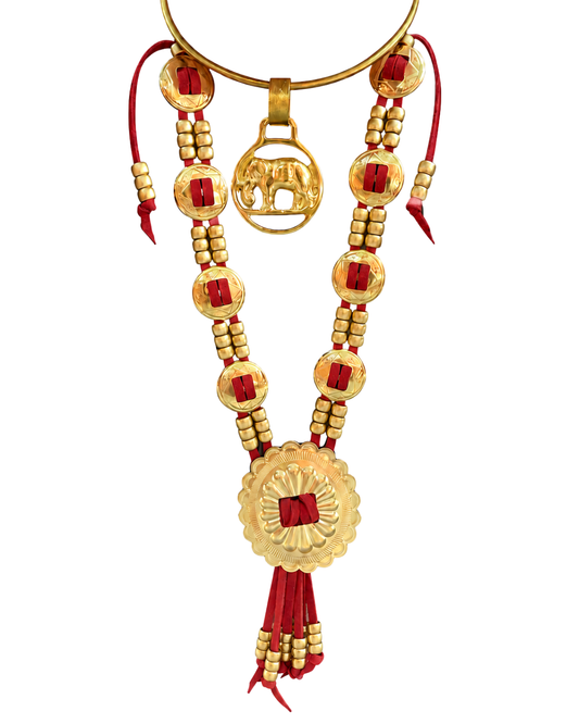 Red concho necklace