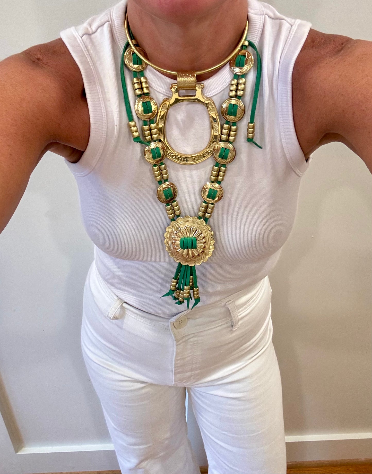 Green concho necklace
