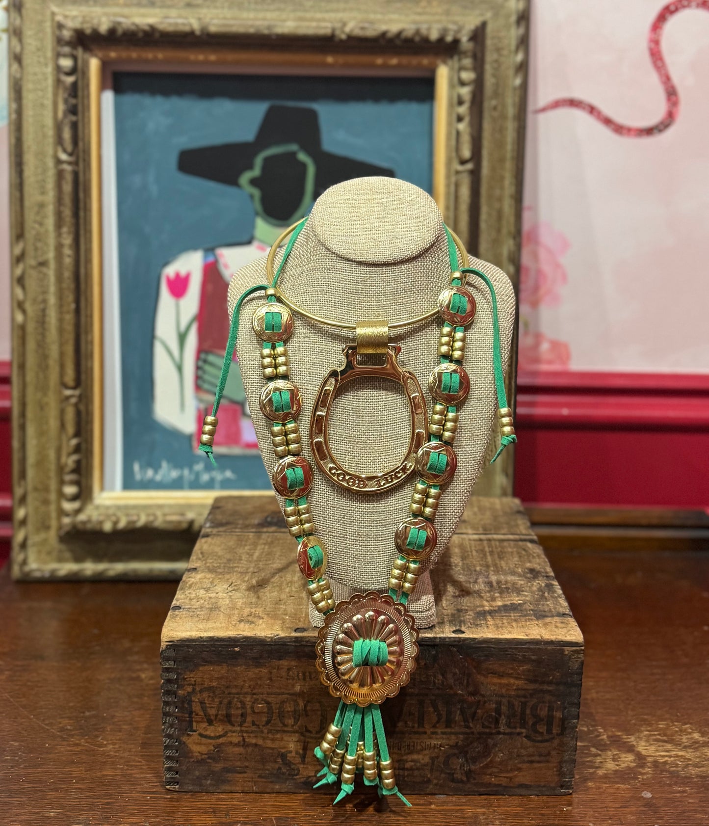 Green concho necklace