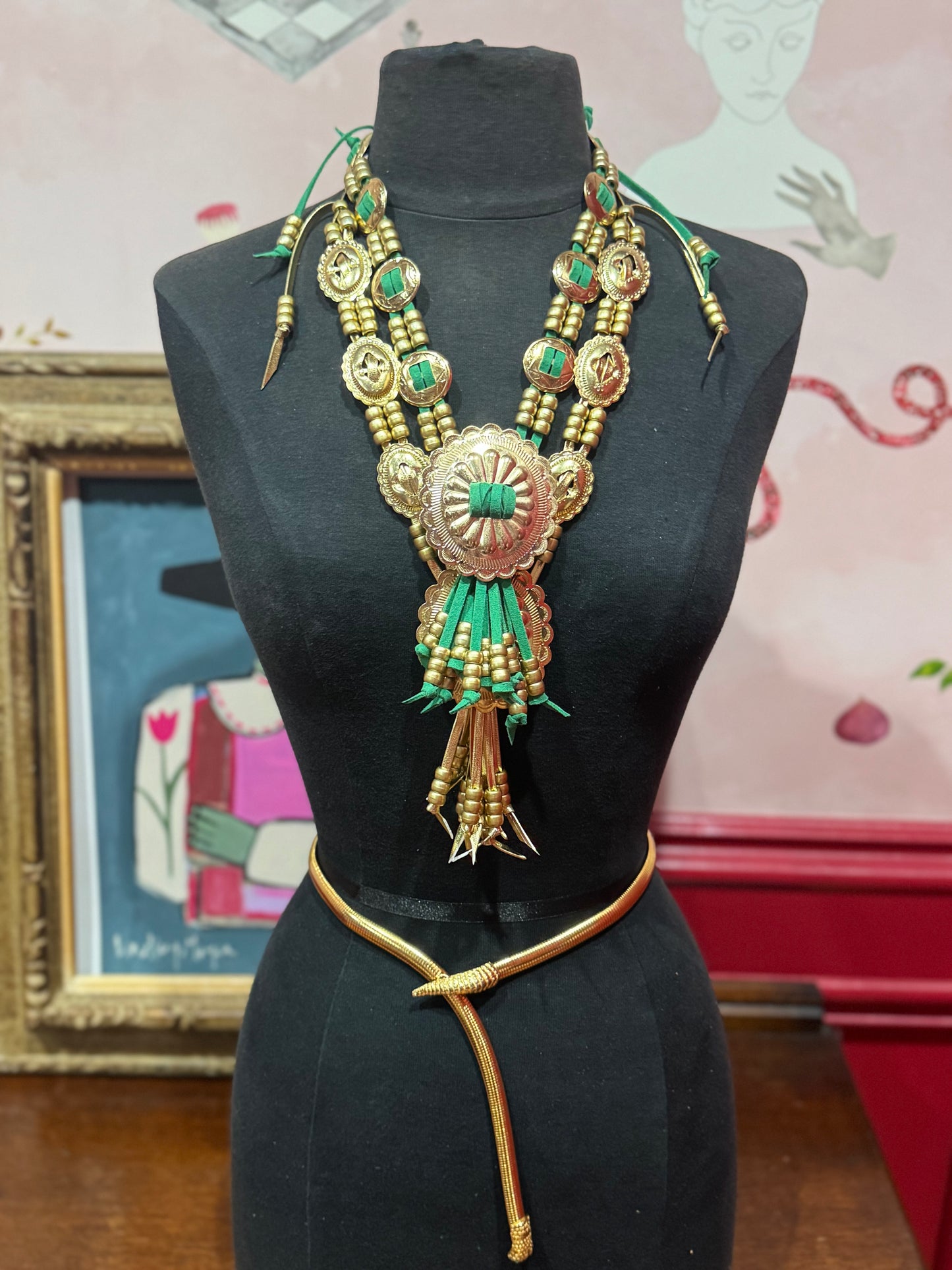 Green concho necklace