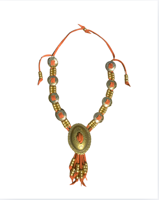 Burnt Orange Concho Necklace