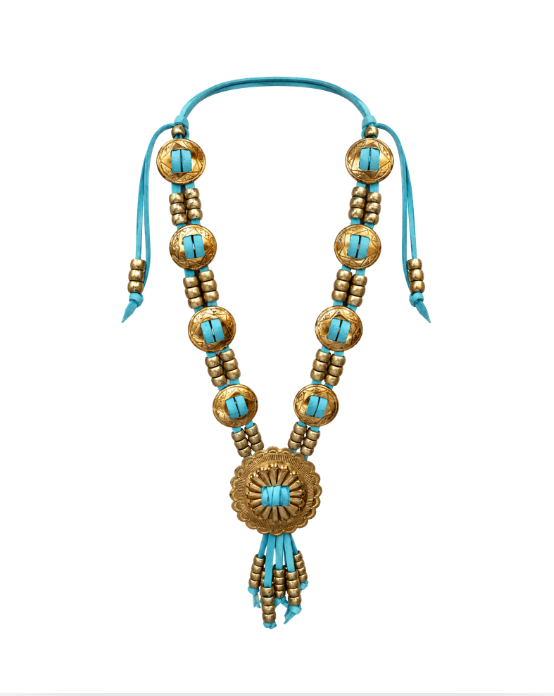 Turquoise concho necklace