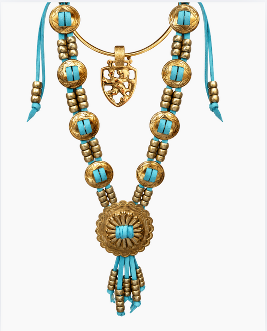 Turquoise concho necklace